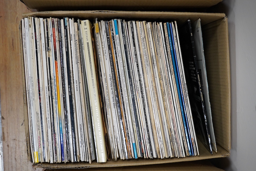 A large collection of LPs and CD box sets, artists include; Frank Sinatra, Tony Bennett, Pavarotti, Tom Jones, Donald Pears, Peggy Lee, Neil Sedaka, Shirley Bassey, Diana Washington, Barbra Streisand, etc. Condition - fa